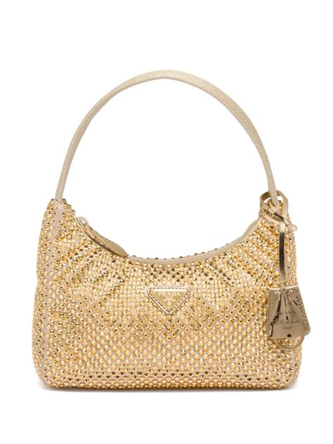 prada small crystal bag|Prada embellished bag.